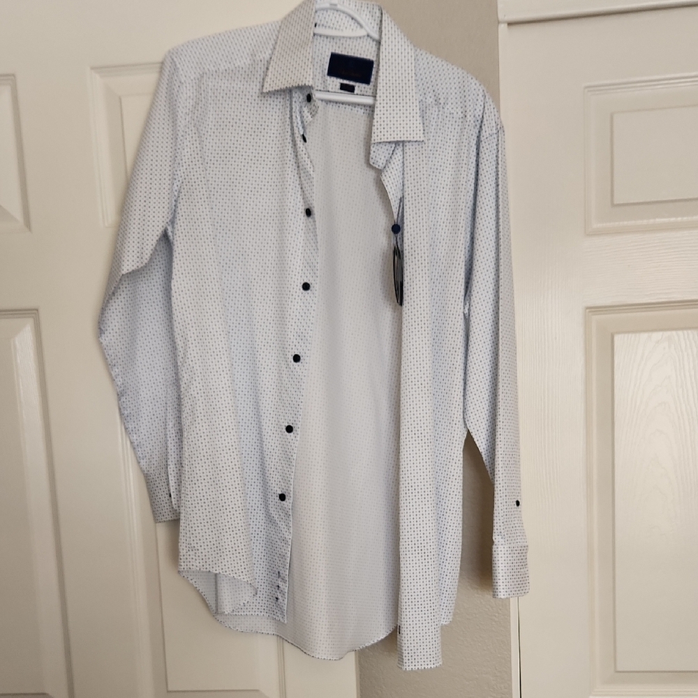 David Donahue Patterned Dress Shirt